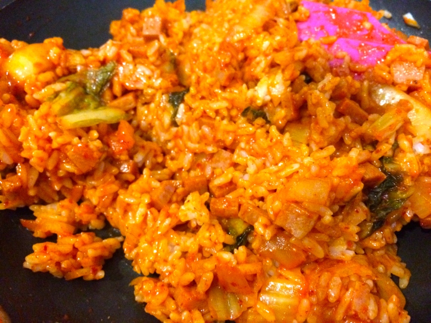 kimchi juice and rice just mixed in 