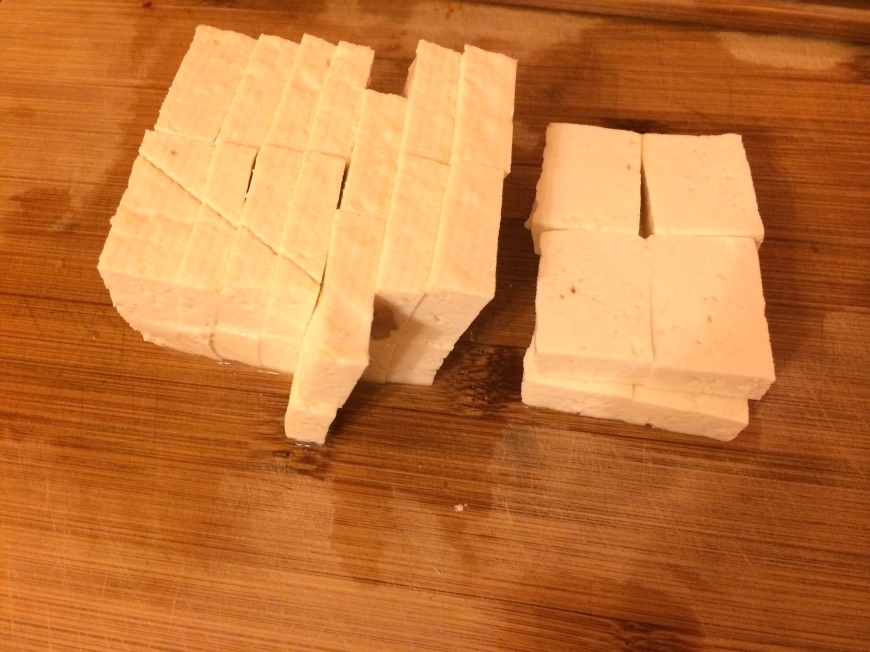 1/2 a cube of tofu cut into bite sized pieces 